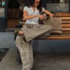 Pantalones de paracaídas a cuadros – #Bershkastyle – Mujer