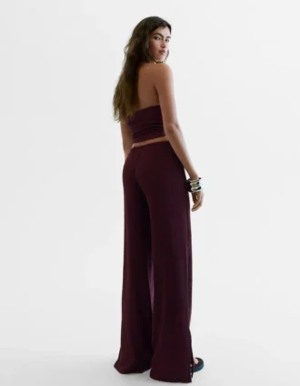 Pantalones de pierna ancha con cintura elástica