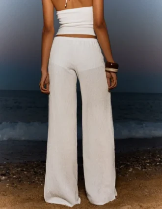 Pantalones de pierna ancha con cintura elástica
