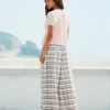 Pantalones de tiro bajo a cuadros