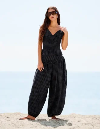 Pantalones de tiro bajo con pañuelo
