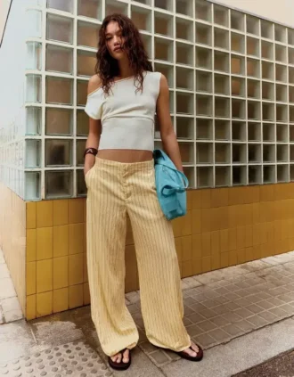 Pantalones fluidos a rayas – Mujer