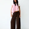 Pantalones rústicos Wide Leg con pliegues