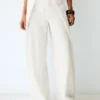 Pantalones rústicos Wide Leg con pliegues