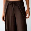 Pantalones rústicos Wide Leg con pliegues