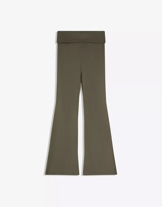 Pantalones técnicos acampanados con cintura remangada – Pantalones Pantalones técnicos acampanados con cintura remangada – Pantalones