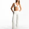 Pantalones técnicos acampanados con vuelta en la cintura – Pantalones – Mujer