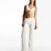 Pantalones técnicos acampanados con vuelta en la cintura – Pantalones – Mujer