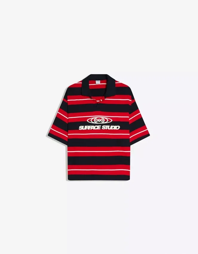 Polo de manga corta a rayas con bordado – Camisetas y polos Polo de manga corta a rayas con bordado – Camisetas y polos