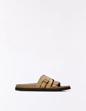 Sandalias planas con detalle de hebilla – Sandalias planas – Mujer