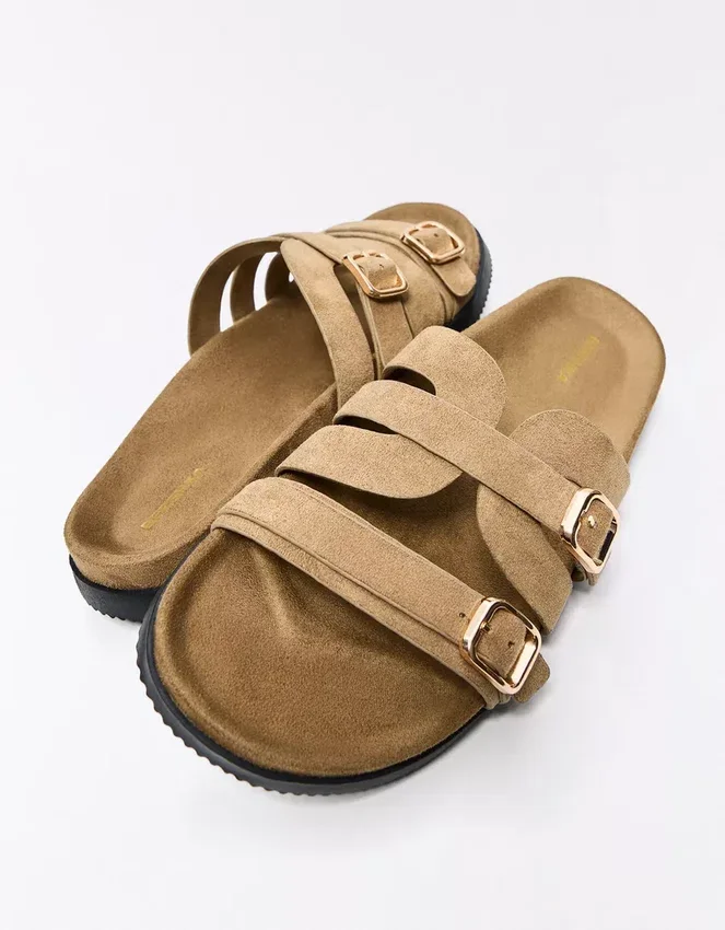 Sandalias planas con detalle de hebilla – Sandalias planas – Mujer Sandalias planas con detalle de hebilla – Sandalias planas – Mujer