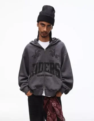 Sudadera con capucha de corte Fit estampada – Sudaderas y jerséis con capucha