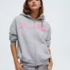 Sudadera con capucha Oversize estampada y cremallera Sudadera con capucha Oversize estampada y cremallera