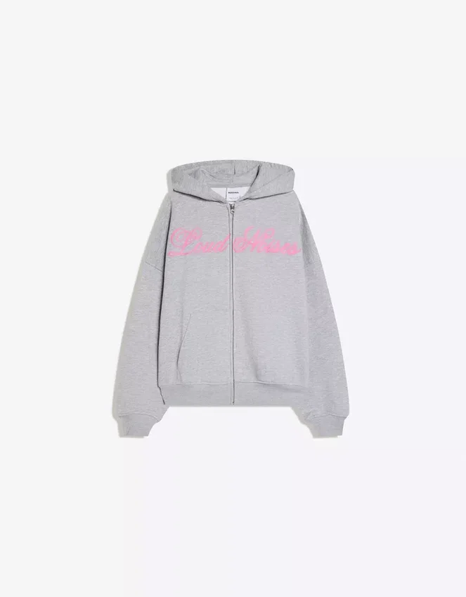 Sudadera con capucha Oversize estampada y cremallera Sudadera con capucha Oversize estampada y cremallera