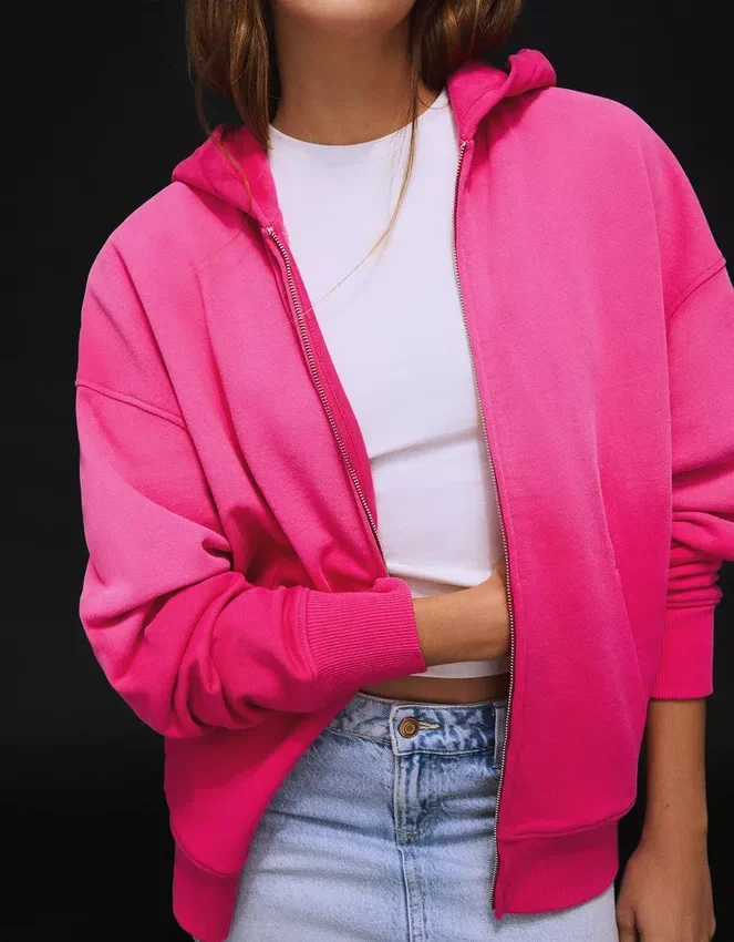 Sudadera con capucha Oversize y cremallera Sudadera con capucha Oversize y cremallera