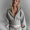 Sudadera con capucha y cremallera de cintura alta – #Bershkastyle – Mujer