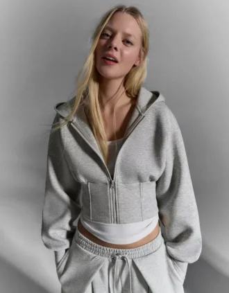 Sudadera con capucha y cremallera de cintura alta – #Bershkastyle – Mujer