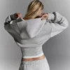 Sudadera con capucha y cremallera de cintura alta – #Bershkastyle – Mujer