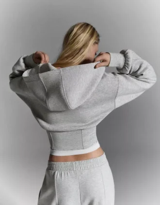 Sudadera con capucha y cremallera de cintura alta – #Bershkastyle – Mujer