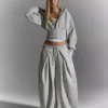 Sudadera con capucha y cremallera de cintura alta – #Bershkastyle – Mujer