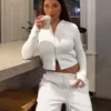 Sudadera con capucha y cremallera de mezcla de modal suave – Sudaderas y jerséis con capucha