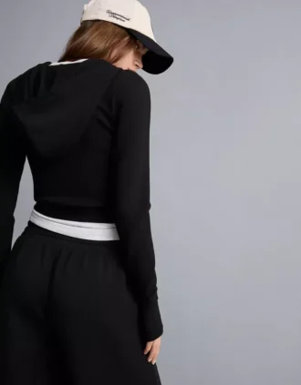 Sudadera con capucha y cremallera de mezcla de modal suave – Sudaderas y jerséis con capucha