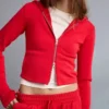 Sudadera con capucha y cremallera de mezcla de modal suave – Sudaderas y jerséis con capucha