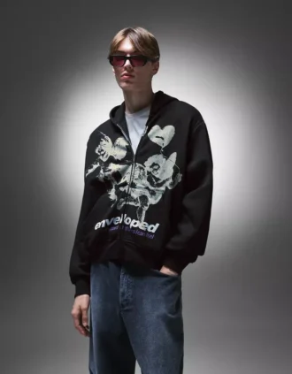 Sudadera con capucha y cremallera estampada – Sudaderas y jerséis con capucha Sudadera con capucha y cremallera estampada – Sudaderas y jerséis con capucha