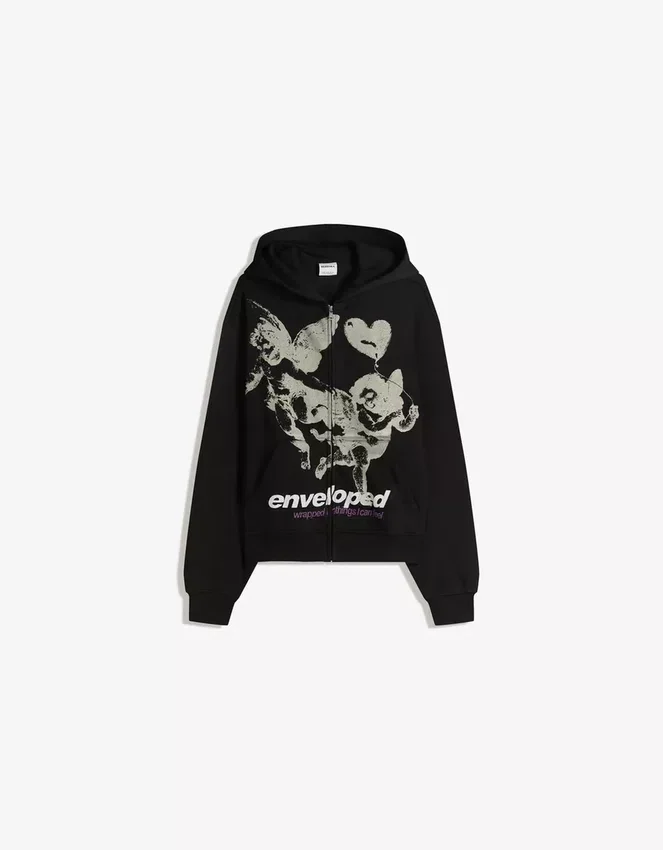 Sudadera con capucha y cremallera estampada – Sudaderas y jerséis con capucha Sudadera con capucha y cremallera estampada – Sudaderas y jerséis con capucha