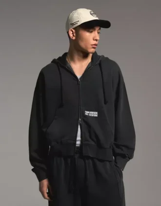 Sudadera con cremallera de corte holgado y estampado – Sudaderas y jerséis con capucha – Hombre Sudadera con cremallera de corte holgado y estampado – Sudaderas y jerséis con capucha – Hombre