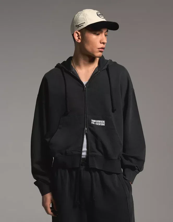 Sudadera con cremallera de corte holgado y estampado – Sudaderas y jerséis con capucha – Hombre Sudadera con cremallera de corte holgado y estampado – Sudaderas y jerséis con capucha – Hombre
