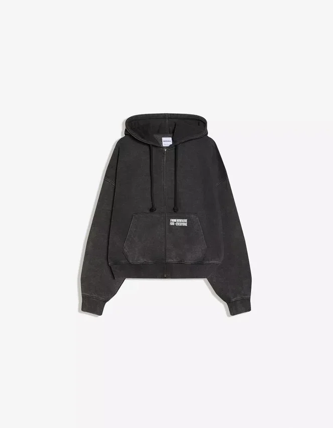 Sudadera con cremallera de corte holgado y estampado – Sudaderas y jerséis con capucha – Hombre Sudadera con cremallera de corte holgado y estampado – Sudaderas y jerséis con capucha – Hombre