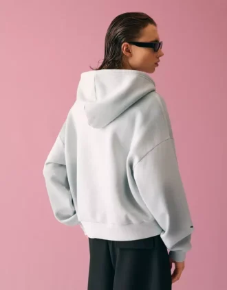 Sudadera con capucha corta con efecto lavado – Hombre