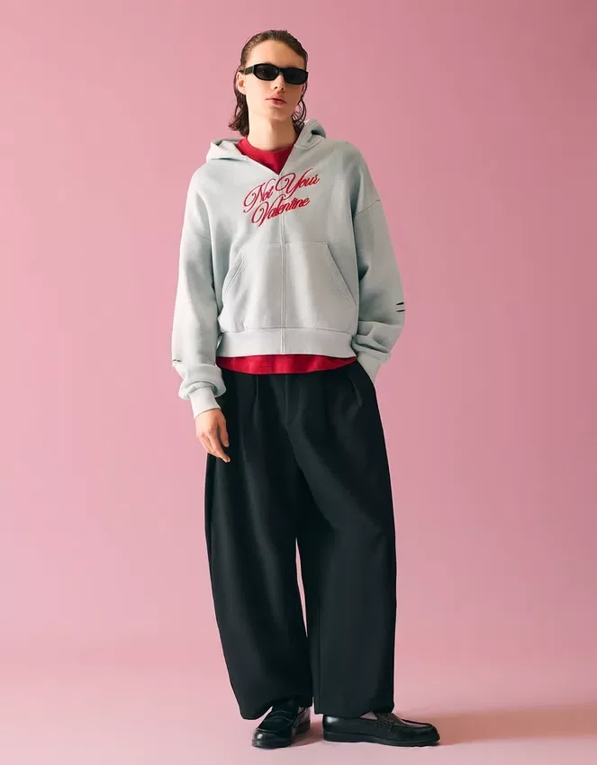Sudadera con capucha corta con efecto lavado – Hombre Sudadera con capucha corta con efecto lavado – Hombre