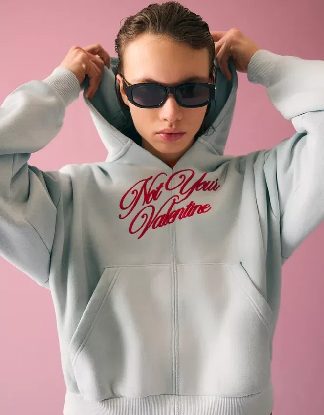 Sudadera con capucha corta con efecto lavado – Hombre Sudadera con capucha corta con efecto lavado – Hombre