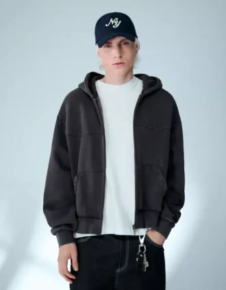Sudadera corta con cremallera Fit – Sudaderas y jerséis con capucha – Hombre