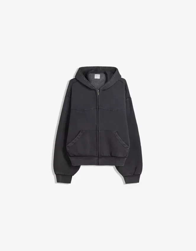 Sudadera corta con cremallera Fit – Sudaderas y jerséis con capucha – Hombre Sudadera corta con cremallera Fit – Sudaderas y jerséis con capucha – Hombre