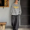 Sudadera de cuello redondo a rayas – Sudaderas y jerséis con capucha Sudadera de cuello redondo a rayas – Sudaderas y jerséis con capucha