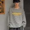 Sudadera de cuello redondo a rayas – Sudaderas y jerséis con capucha Sudadera de cuello redondo a rayas – Sudaderas y jerséis con capucha
