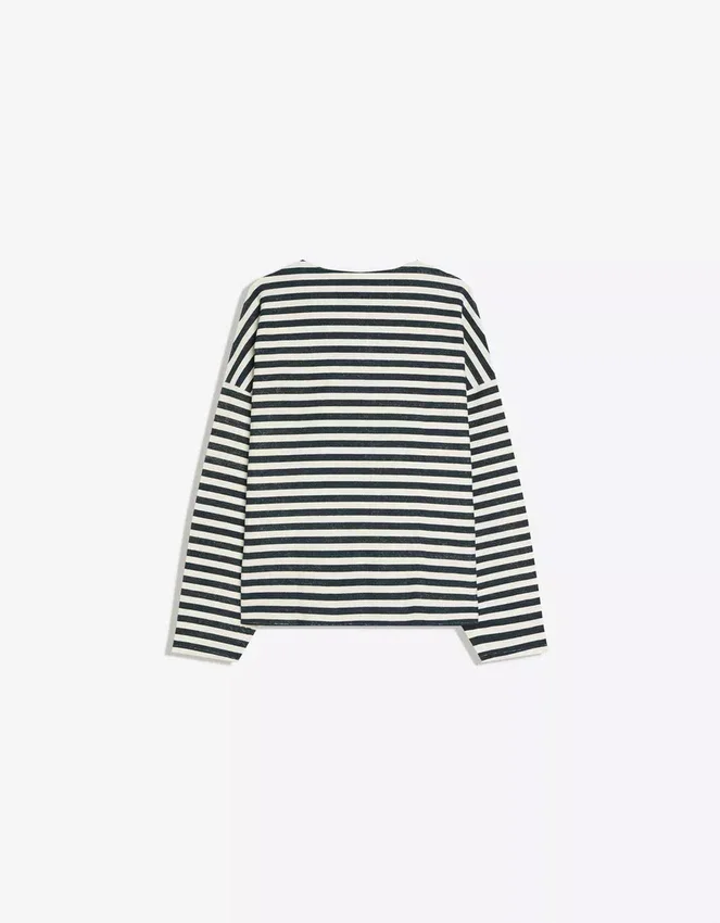Sudadera de cuello redondo a rayas – Sudaderas y jerséis con capucha Sudadera de cuello redondo a rayas – Sudaderas y jerséis con capucha