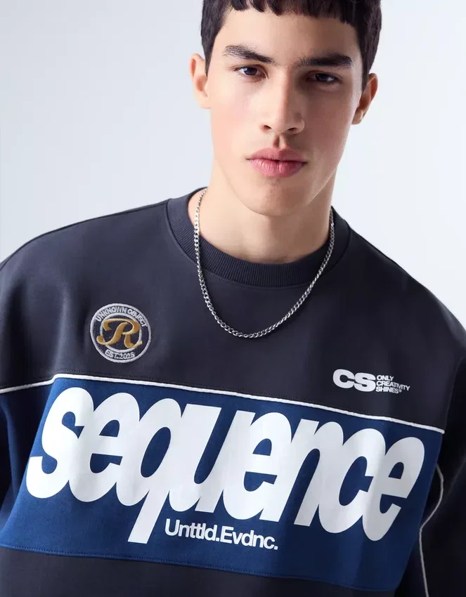 Sudadera estampada de cuello redondo – Sudaderas y jerséis con capucha Sudadera estampada de cuello redondo – Sudaderas y jerséis con capucha
