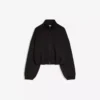 Sudadera holgada con cremallera y efecto neopreno