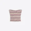 Top bandeau a rayas con hilo metalizado