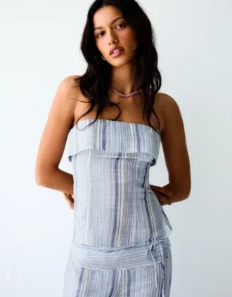 Top bandeau a rayas – Mujer
