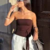 Top bandeau con lazo delantero – #Bershkastyle – Mujer Top bandeau con lazo delantero – #Bershkastyle – Mujer