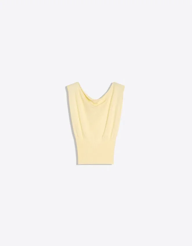 Top de punto con cuello barco Top de punto con cuello barco
