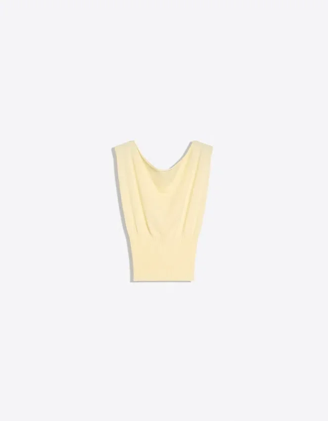 Top de punto con cuello barco Top de punto con cuello barco