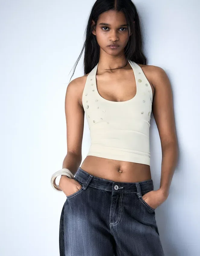 Top halter con botones Top halter con botones