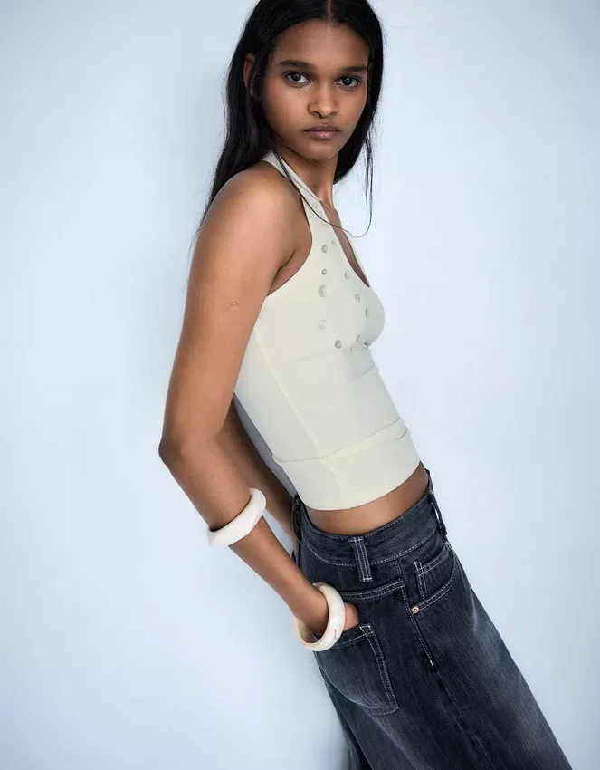 Top halter con botones Top halter con botones