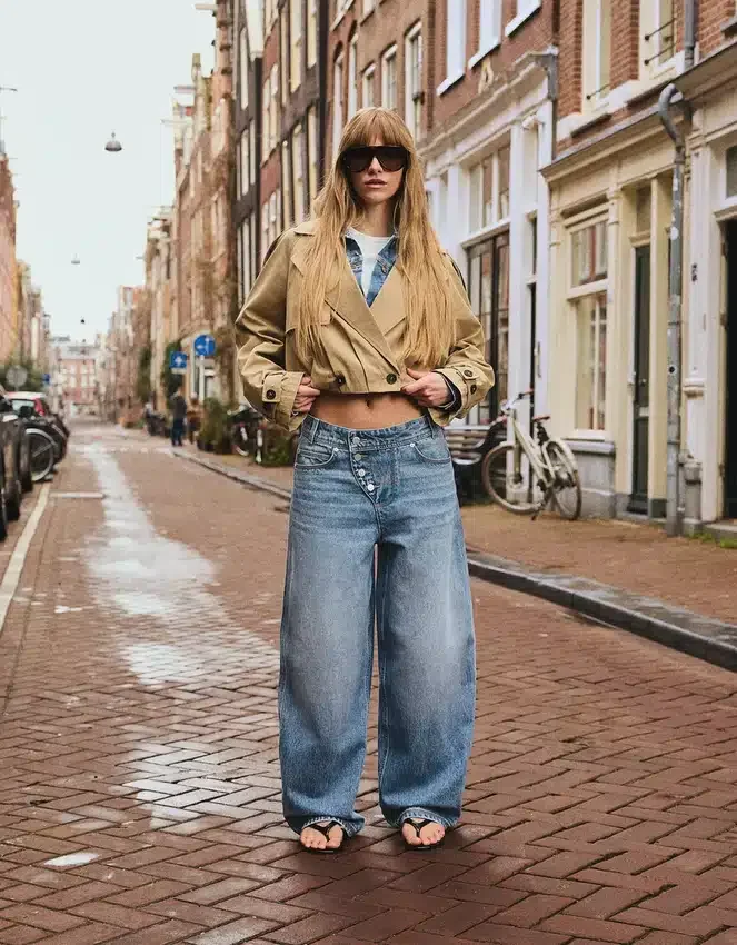 Trench corto con efecto globo – Chaquetas y abrigos Trench corto con efecto globo – Chaquetas y abrigos